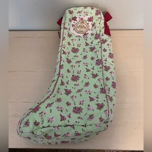 Equine Couture Standard Cotton Floral Mint and Pink Boot Bag